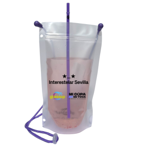 Glassip bolsa vaso manos libres para bebida en festivales, conciertos y grandes eventos multitudinarios
