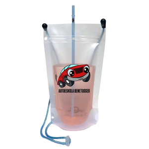 Glassip bolsa vaso manos libres para generar visibilidad de marca en eventos privados