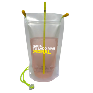 Glassip personalizado para campaña de sampling de la marca VELO con vaso reutilizable colgable
